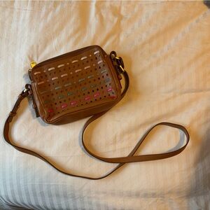 FOSSIL Brown Leather Piper Toaster Crossbody